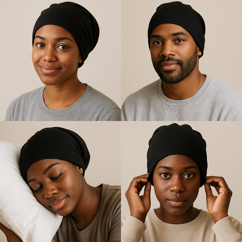 Unisex Satin Lined Anti Static Beanie Hat For Women Winter Silk Lining Slouchy Warm Cuffed Skullies 2Layer Hair Cover Sleep Cap