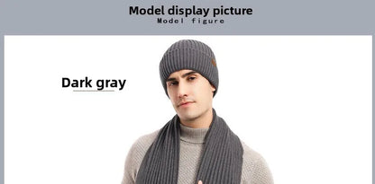 Autumn and Winter New Products Men's and Women's Fashion Atmosphere Winter Knitted Solid Color Scarf Hat Glove 3-Piece Set
