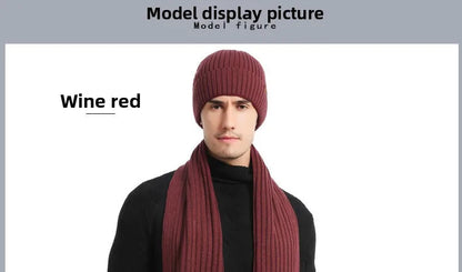 Autumn and Winter New Products Men's and Women's Fashion Atmosphere Winter Knitted Solid Color Scarf Hat Glove 3-Piece Set