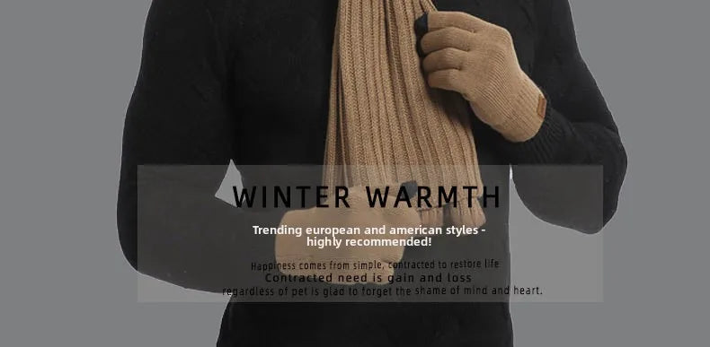 Autumn and Winter New Products Men's and Women's Fashion Atmosphere Winter Knitted Solid Color Scarf Hat Glove 3-Piece Set