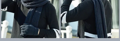 Autumn and Winter New Products Men's and Women's Fashion Atmosphere Winter Knitted Solid Color Scarf Hat Glove 3-Piece Set