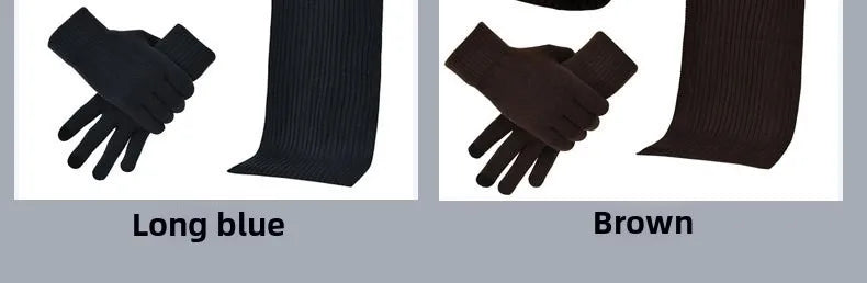 Autumn and Winter New Products Men's and Women's Fashion Atmosphere Winter Knitted Solid Color Scarf Hat Glove 3-Piece Set