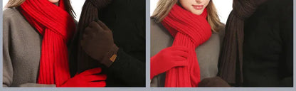Autumn and Winter New Products Men's and Women's Fashion Atmosphere Winter Knitted Solid Color Scarf Hat Glove 3-Piece Set